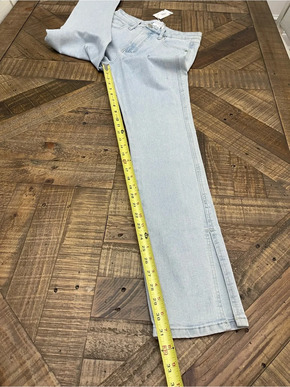 Mud Pie The Yorker Side-Slit Slim Straight Jeans Light Wash